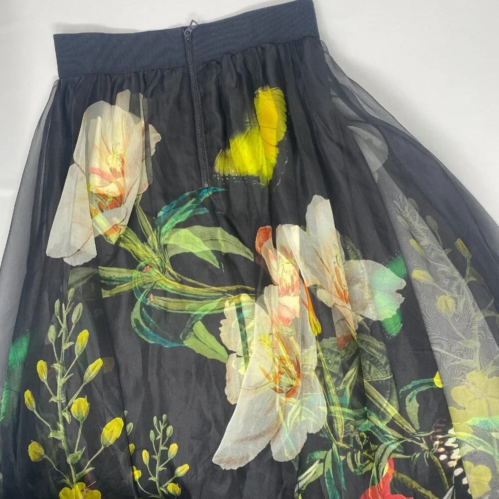 Alice + Olivia Nilda Essential Floral Silk Maxi Skirt 0 - Picture 10 of 12
